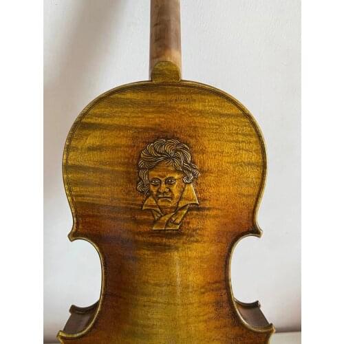 Antique old style violin 4/4 hand carved back old spruce top