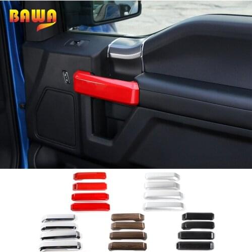 BAWA ABS Inner Door Grab Handle Decoration Trim Cover For Ford F150 2015 Up Car Styling