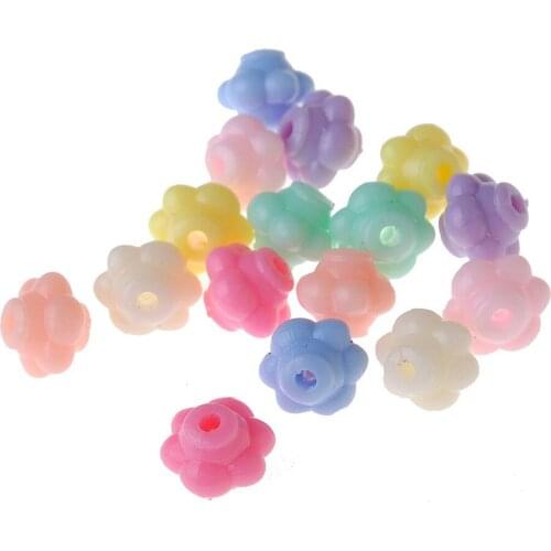 Free Shipping 10mm 1300pcs/Lot 3D Floral lantern Shape Acrylic Jewelry Beads Pastel Colors DIY Beading Material Plastic Beads
