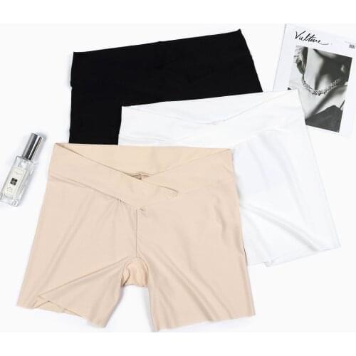 Pregnancy Pants Non-curled Silk Thin Ice Silk Seamless Pregnant Womens Safety Pants Anti-empty Legging Panties Pregnancy Pants