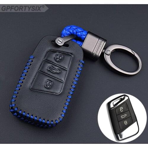 Genuine Leather Car Key Remote Cover Case For Volkswagen VW Tiguan MK2 2017 2018 2016 Magotan Passat B7 B8 CC Magotan R36 B7L