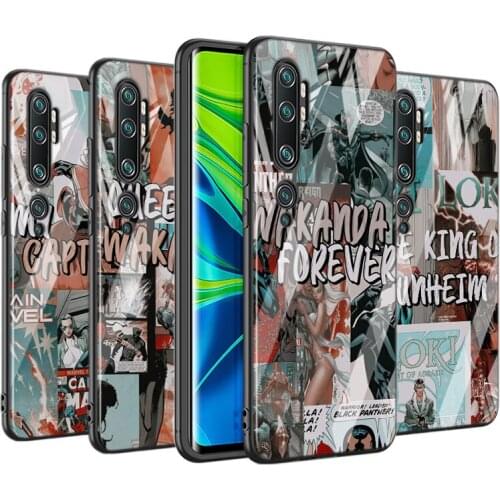 Tempered Glass Cover Marvel retro comic superhero For Xiaomi Mi 11 11i 10T CC9E 9T Note 10 Ultra Pro Lite 5G Phone Case