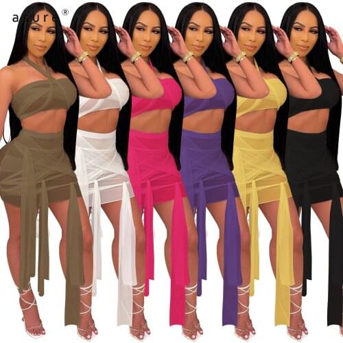 Two Piece Tracksuit Women 2021 Fashion Clothing Office Suits Female 2 Piece Crop Top And Skirt Sets Sexy Club Outfits K9868