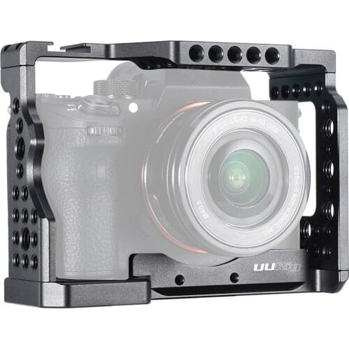 UURIG C-A73 Camera Cage Aluminum Alloy with Cold Shoe Mount Compatible with Sony A7III/A7R3/A7M3 Camera Photography Accessories