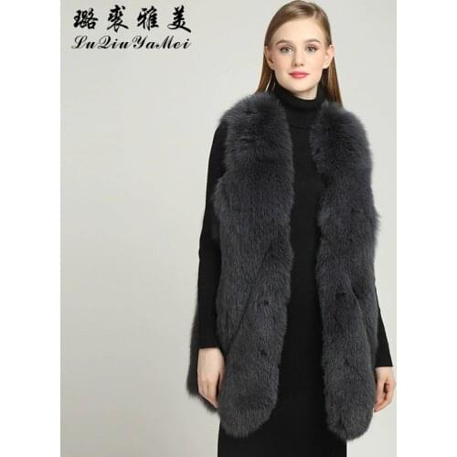 Sleeveless Jackets Real Fox Fur Winter Genuine Fur Fashion Luxury Russian Vests Natural Fur Coats Real Fur Vests for Women