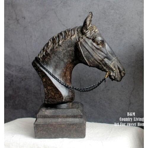 TOP ART 2020 HOME OFFICE BUSINESS RETRO DECORATION ANIMAL HORSE ART AUSPICIOUS LUCKY SUCCESS HORSE SCULPTURE STATUE