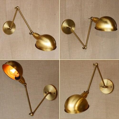 Minimalist wall lamp wall light arm restaurant RETRO art bronze decorative lamp lampshade loftGY137
