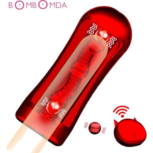 Wireless Remote Control Male Masturbator Cup Penis Pump Vibrator for Men Double Vibrating Balls Glans Stimulator Sex Toy for Man