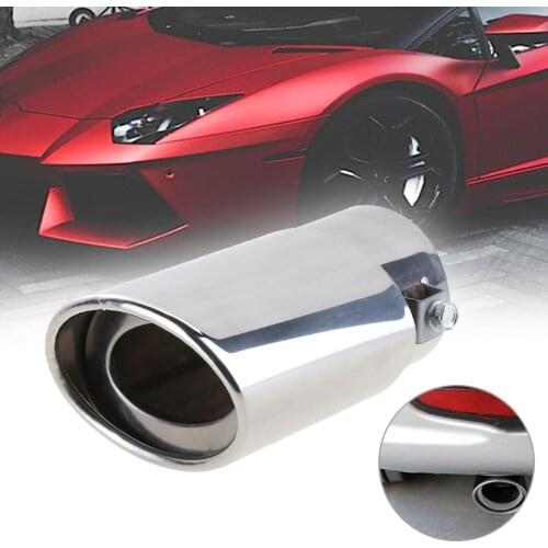 Stainless Steel Car Tail Rear Chrome Round Exhaust Pipe Tail Muffler Tip Car Rear Tail Throat Liner Accessories Car Styling New