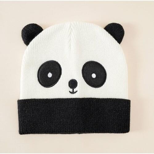 New Cartoon Animal Panda Cap Kawaii Unisex Children Fashion Woolen Cap Knitting Pullover Hat Warm Hats Autumn Winter Accessories