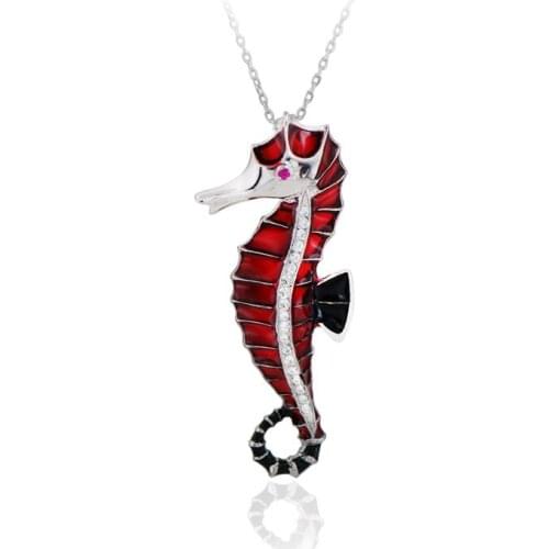 Seahorse Necklace 925 Sterling Silver Sea Animal Ocean Charm Bridesmade Nautical Gift