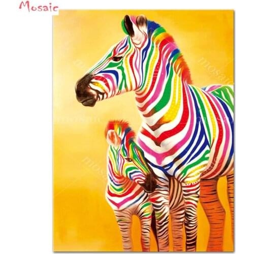 Custom photo diamond painting zebra cross stitch 5D diy diamond embroidery mosaic "horse"Home decor for stickers new year gift