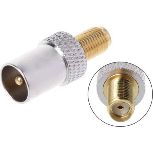 SMA Female Jack To TV IEC Male Plug Coaxial Adapter RF Connector Nickel Plated