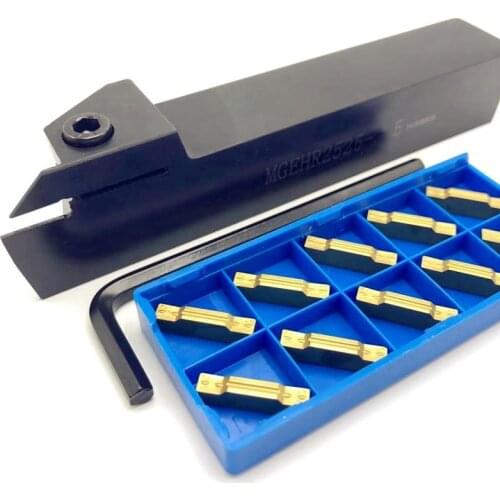Grooved tool holder MGEHR2525-5 + 10PCS MGMN500 M separation and grooving turning tool MGEHL 2525 carbide insert milling cutter