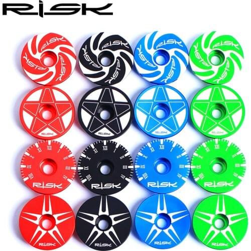 RISK Mountain Bicycle Stem Cap Aluminum Alloy MTB Road Bike Headset Cover With Bolt For 28.6mm Fork 1" To 1 1/8" Bicycle Parts