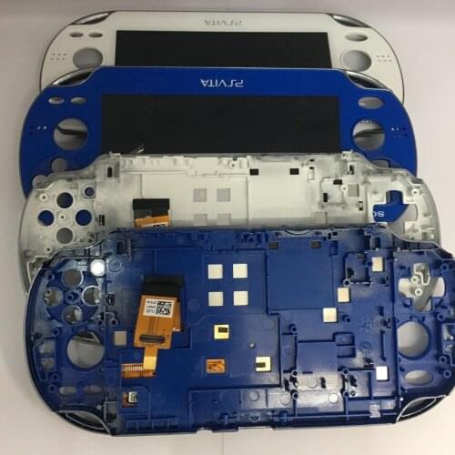 BLUE and White original new wifh frame for ps vita psvita psv 1 1000 100x lcd display with touch screen digital assembled