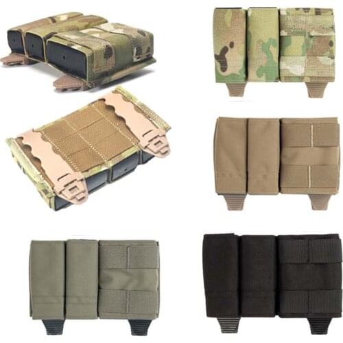 Tactical Vest 5.56 1+2 Side Triple Magazine Pouch Multicam Vest Molle Mag Ammo Clip Pouch Bags