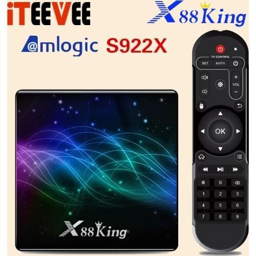 10pcs Amlogic S922X TV Box Android 9.0 X88 King 4GB RAM 128G ROM Media Player Dual Wifi BT5.0 1000M 4K 60fps USB3.0 Youtube