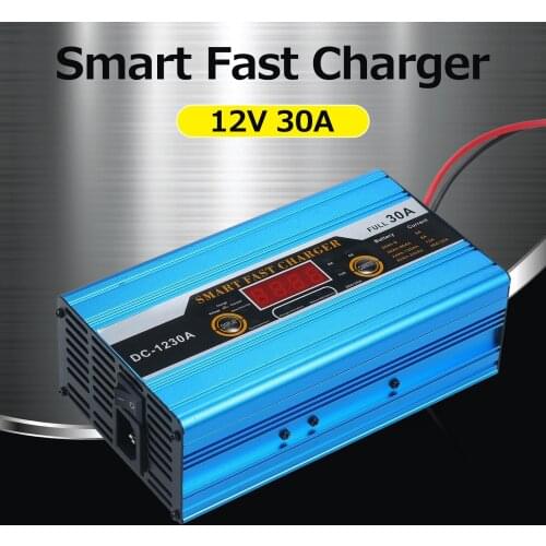 Smart Fast Charger 12V 30A Battery Charger with Digital LCD Display Car Cell Battery Charger