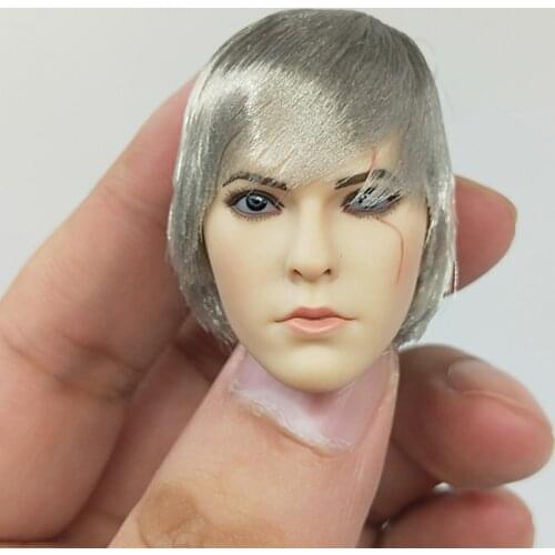 VSTOYS 1/6 Scale 19XG47 Killer Leather Suit White Wolf Assassin Scar Head Sculpture fit 12 inch action figure body