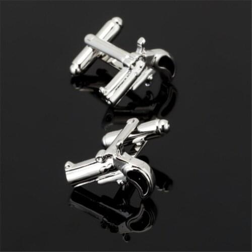 High quality mens wear jewelry brand cuff 007 small pistol cuff links, 3 pairs of package sales