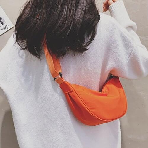 2021 Wild Candy Color Women Hobos Bag Wide Strap Shoulder Messenger Bag Female Solid Pu Leather Simple Style Crossbody Bags