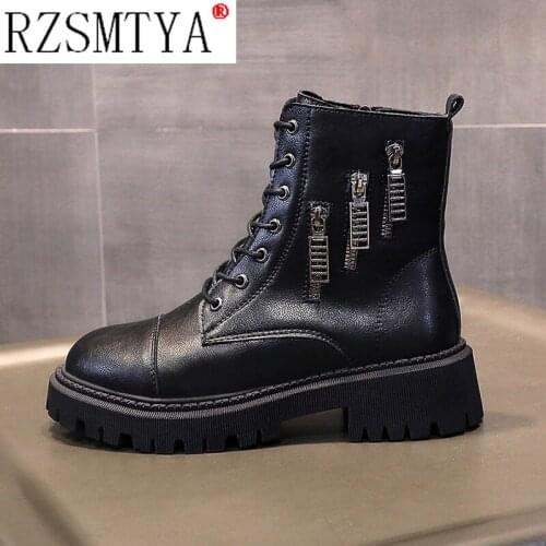 Ladies Martin Boots Women 2021 New Height Korean Motorcycle Boots Round Head Handsome Retro Short Boots Women