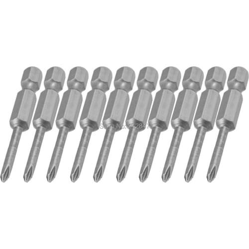 10 Pcs 1/4" Hex Shank Magnetic 3mm PH1 Phillips Screwdriver Bits