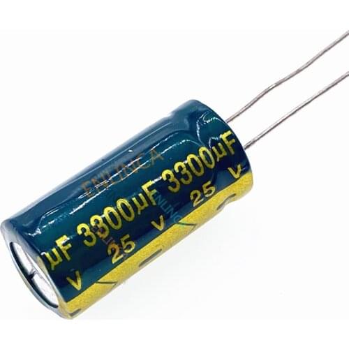 10pcs/lot 25V 3300UF Low ESR/Impedance High Frequency Aluminum Electrolytic Capacitor Size 13*25 3300UF25V 20