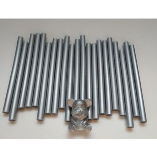 25Pcs 7x100mm Retro Silvery Hot Melt Adhesive Stick Metallic luster Sterling Silver Paint Wax Seal , For Electric Glue Gun