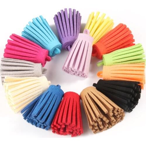 35mm Multicolor Leather Tassel DIY Pendant Keychain Accessories Fiber Fringe Suede Tassel Decoration For Jewelry Making Supplies