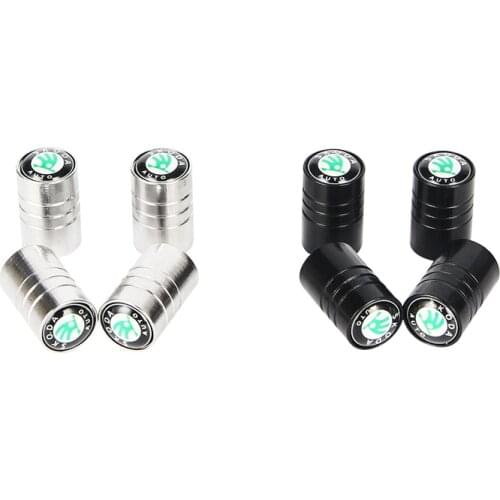 4 pcs New Fashion Car styling Wheel round Tire Valve Caps for skoda octavia fabia rapid yeti Kodiaq superb octavia a 5 a 7