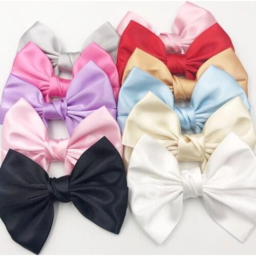 5pcs mix Big Satin Ribbon Bows Wedding Appliques Sewing Handmade Flowers A0156
