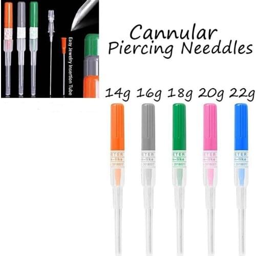 50PCS 14G Gauge Disposable Sterilized Tattoo Needle Body Piercing Catheter Needles Wholesales Dropshipping Tattoo needle