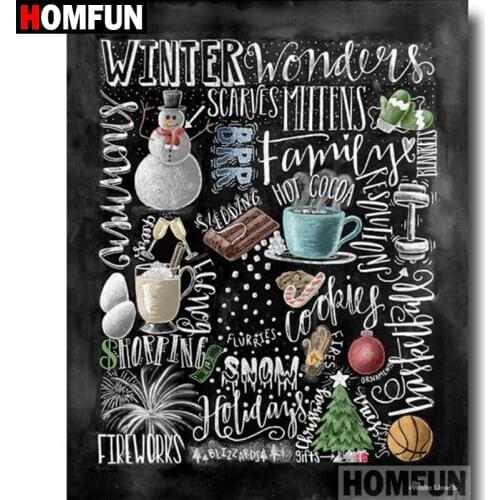 HOMFUN 5D DIY Diamond Painting Full Square/Round Drill "Alphabet drawing" 3D Embroidery Cross Stitch gift Home Decor A00307