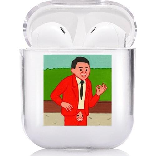 Parody comic Cute Clear Earphone Case For Airpods 1 2 Soft Silicone Wireless Bluetooth Earphone Cover Air Pods