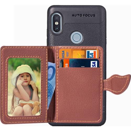Flip Credit Pocket For Xiaomi Redmi Note 6 Pro 5 case leaf ID Card Holder Slim stand Case for Xiaomi PocoPhone F1 Redmi 6 6A
