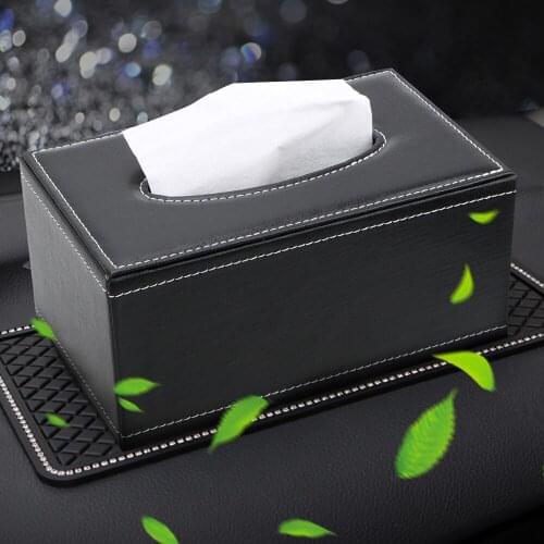 Anti-moisture Paper Holder Rectangular Tissue Paper Napkin Box Home Storage Home Kitchen Organization PU Leather Tissue Box