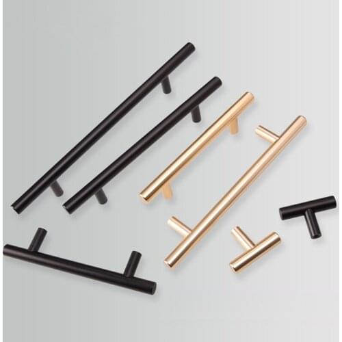 Door Knob Black Golden Cupboard Handle Brushed Stainless Steel Kitchen Cabinet Door Knob Furniture Drawer Pull Hardware Pulls