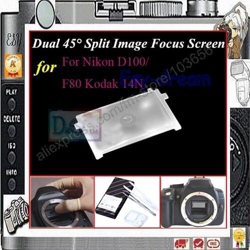 Dual 45 degree Split Image Focus Focusing Screen For Nikon D100 F80 Kodak 14N PR124