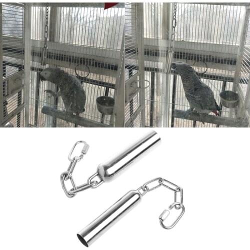 Pet Bird Stainless Steel Bell Toys Chew Parrot Hanging Swing Cockatiel Parakeet