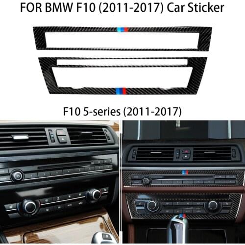 Carbon fiber car interior,CD panel frame decoration,suitable FOR BMW5 Series F10 2011 2012 2013 2014 2015 2016 2017 car stickers