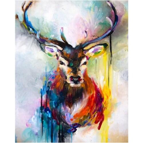 Painting By Numbers DIY Dropshipping Big size The color sadness elk Animal Canvas Room Decoration Art picture Child Gift