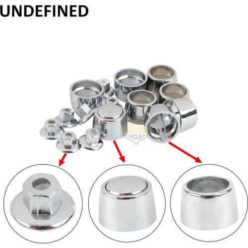 Motorcycle Parts 8Pcs Chrome Plastic Hollow Point Sleeve & Hot Spot Kit 1/4" Socket Head Screws Bolt Cover For Harley UNDEFINED