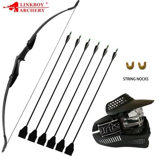 Linkboy Archery 30lbs/40lbs Recurve Bow Hunting Bowcs Tactical Masks Game Outdoor Sports Bow Set