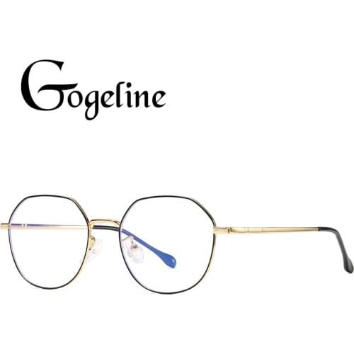 Polygon Metal Anti Blue Light Blocking Glasses Frame Women Men Computer Games Goggles Eyeglasses Optical Spectacle Frame