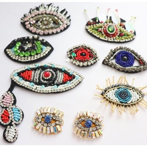 Fashion wild hand-studded eye pattern patch for Clothes bag cap DIY accessories Small decorative hole stickers applique