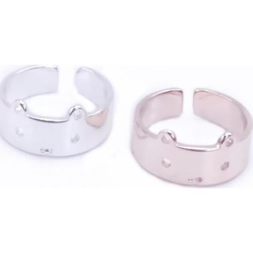 Trendy Cartoon Dog Face Expression Style Lovely Animal Ring Suitable for Women Flat Ring