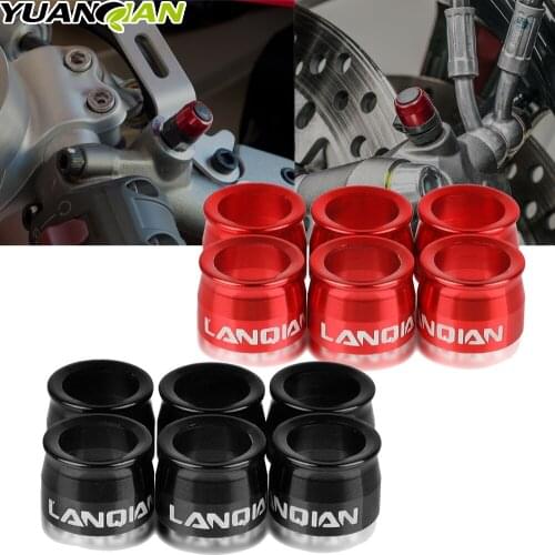 Motorcycle CNC Aluminum 6PCS Red Racing Street Billet Bleed Valve Cover Accessories For DUCATI HYPERMOTARD 1100 EVO SP 2010-2012