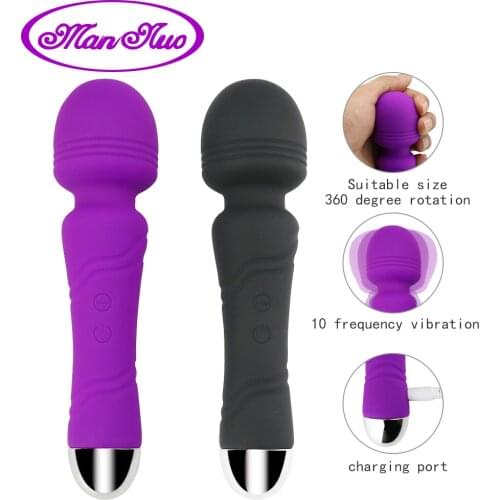 Man nuo USB Rechargeable Body Massager ,Strong Vibration to Relieve Waist and Neck Fatigue , AV Vibrator Sex Toys for Women